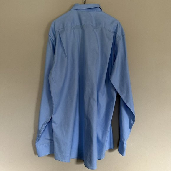 Pronto Uomo 100% cotton blue shirt size 17 36/37 Tall long sleeve - Picture 7 of 7